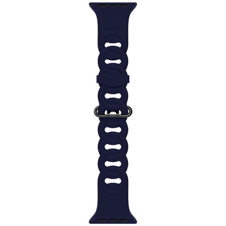 Strap-it Strap-it Bracelet silicone chaîne Apple Watch (bleu foncé)
