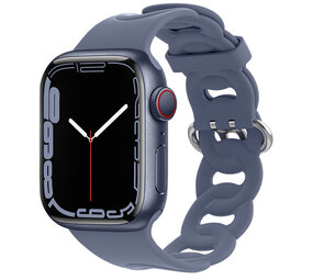 Strap-it Bracelet silicone chaîne Apple Watch (gris-bleu)