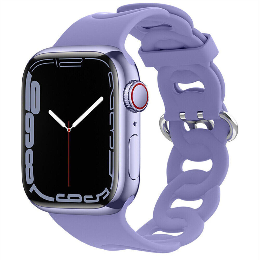 Strap-it Strap-it Bracelet silicone chaîne Apple Watch (lilas)