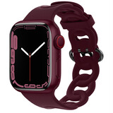Strap-it Bracelet silicone chaîne Apple Watch (vin rouge)