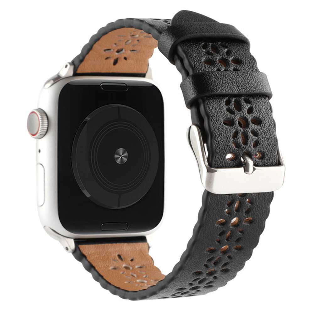Strap-it Strap-it Bracelet cuir à motifs Apple Watch (noir) Strap-it Strap-it Bracelet cuir à motifs Apple Watch (noir)
