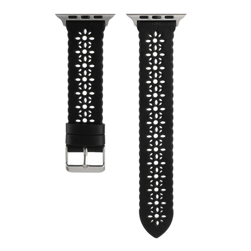 Strap-it Strap-it Bracelet cuir à motifs Apple Watch (noir) Strap-it Strap-it Bracelet cuir à motifs Apple Watch (noir)