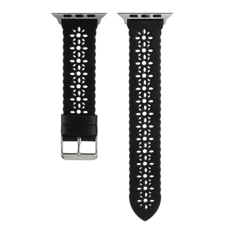Strap-it Strap-it Bracelet cuir à motifs Apple Watch (noir) Strap-it Strap-it Bracelet cuir à motifs Apple Watch (noir)