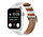 Strap-it Bracelet cuir à motifs Apple Watch (blanc)