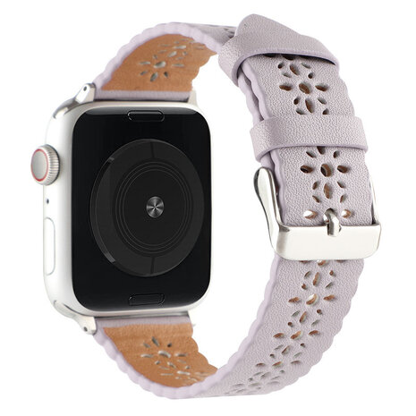 Strap-it Strap-it Bracelet cuir à motifs Apple Watch (lilas)