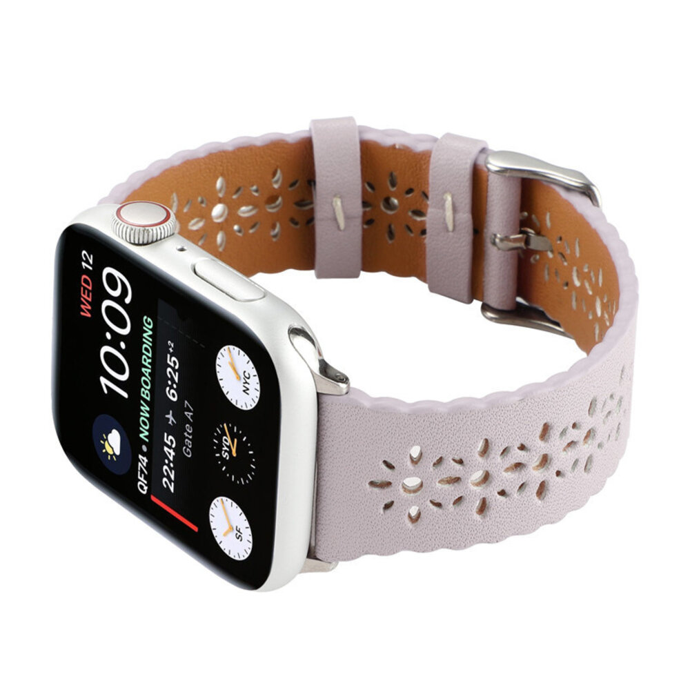 Strap-it Strap-it Bracelet cuir à motifs Apple Watch (lilas)