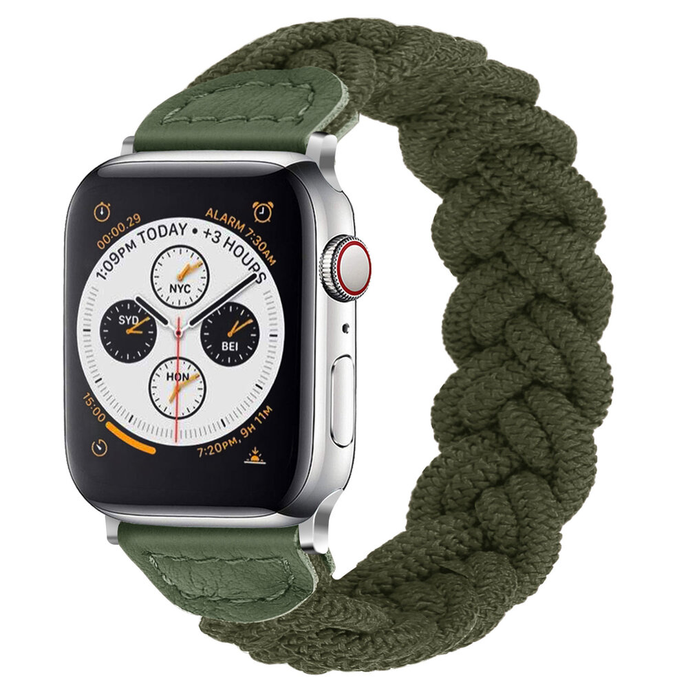 Strap-it Strap-it Bracelet nylon entortillé Apple Watch (vert armée) Strap-it Strap-it Bracelet nylon entortillé Apple Watch (vert armée)