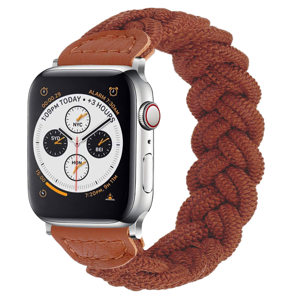 Strap-it Strap-it Bracelet nylon entortillé Apple Watch (marron) Strap-it Strap-it Bracelet nylon entortillé Apple Watch (marron)