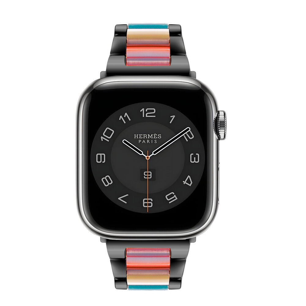 Strap-it Strap-it Bracelet résine-acier Apple Watch (noir/arc-en-ciel) Strap-it Strap-it Bracelet résine-acier Apple Watch (noir/arc-en-ciel)