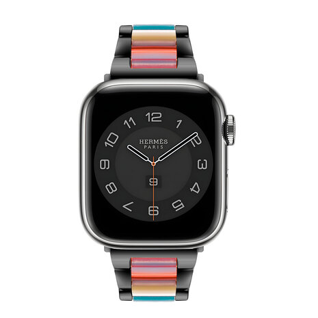 Strap-it Strap-it Bracelet résine-acier Apple Watch (noir/arc-en-ciel) Strap-it Strap-it Bracelet résine-acier Apple Watch (noir/arc-en-ciel)