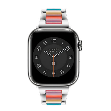 Strap-it Strap-it Bracelet résine-acier Apple Watch (argent/arc-en-ciel)