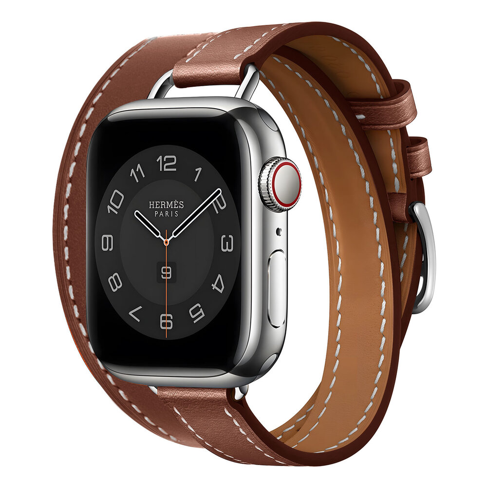 Strap-it Strap-it Bracelet cuir Double Tour Apple Watch (marron)