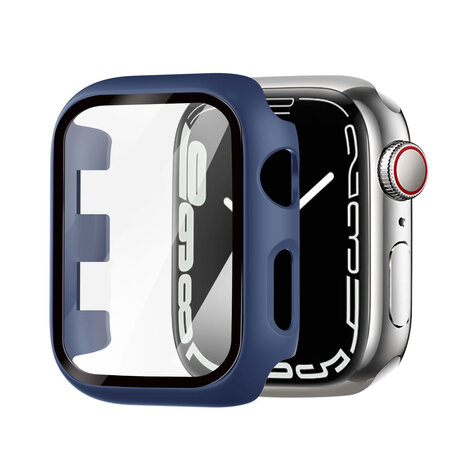 Strap-it Strap-it Coque rigide avec verre Apple Watch (bleu foncé)