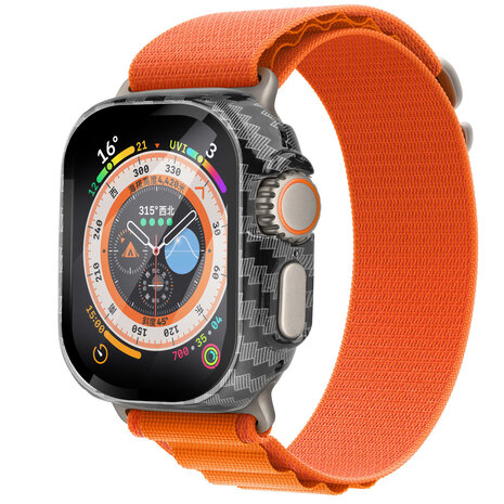 Strap-it Strap-it Coque rigide avec verre Apple Watch Ultra 49mm (fibre de carbone) Strap-it Strap-it Coque rigide avec verre Apple Watch Ultra 49mm (fibre de carbone)
