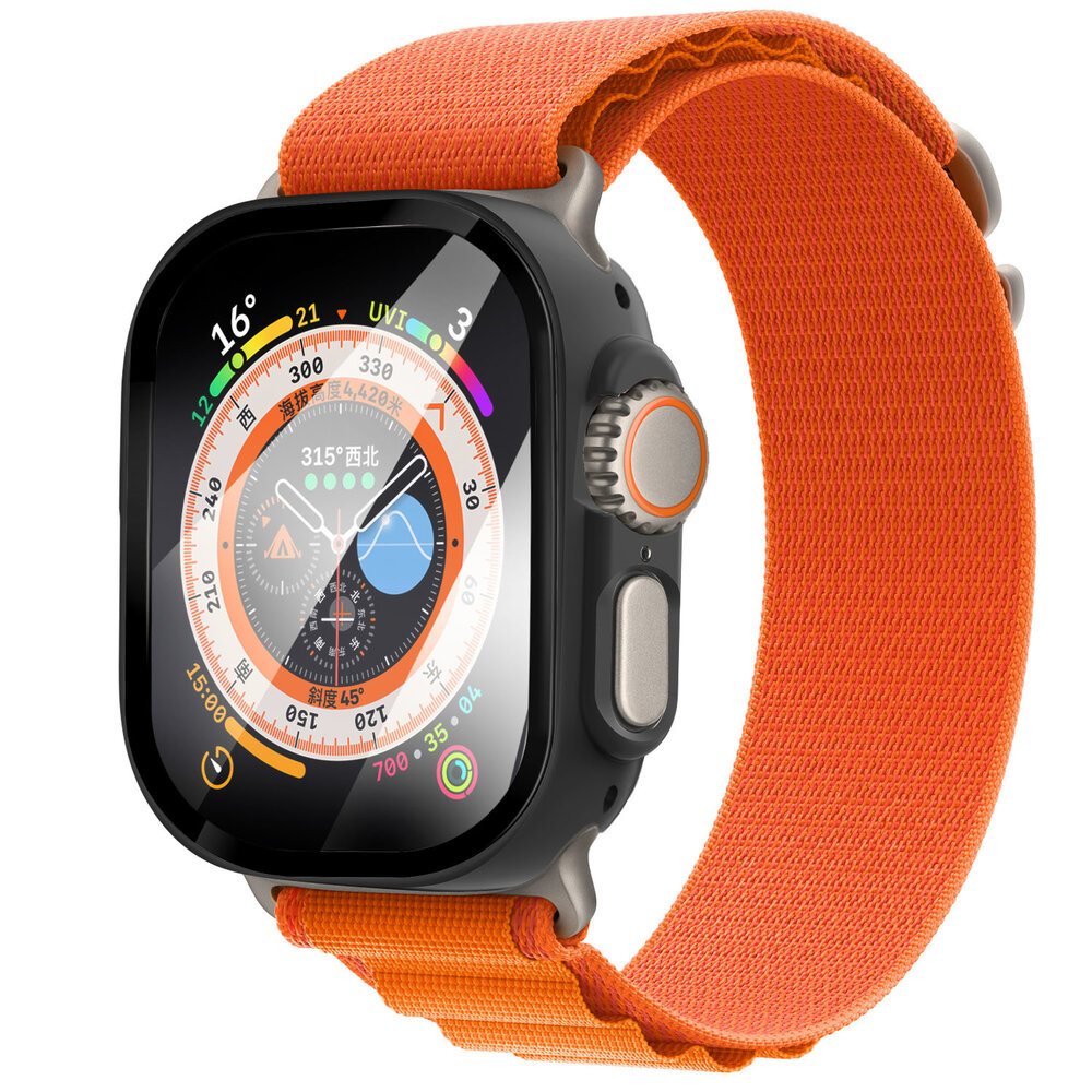 Strap-it Strap-it Coque rigide avec verre Apple Watch Ultra 49mm (bleu foncé)