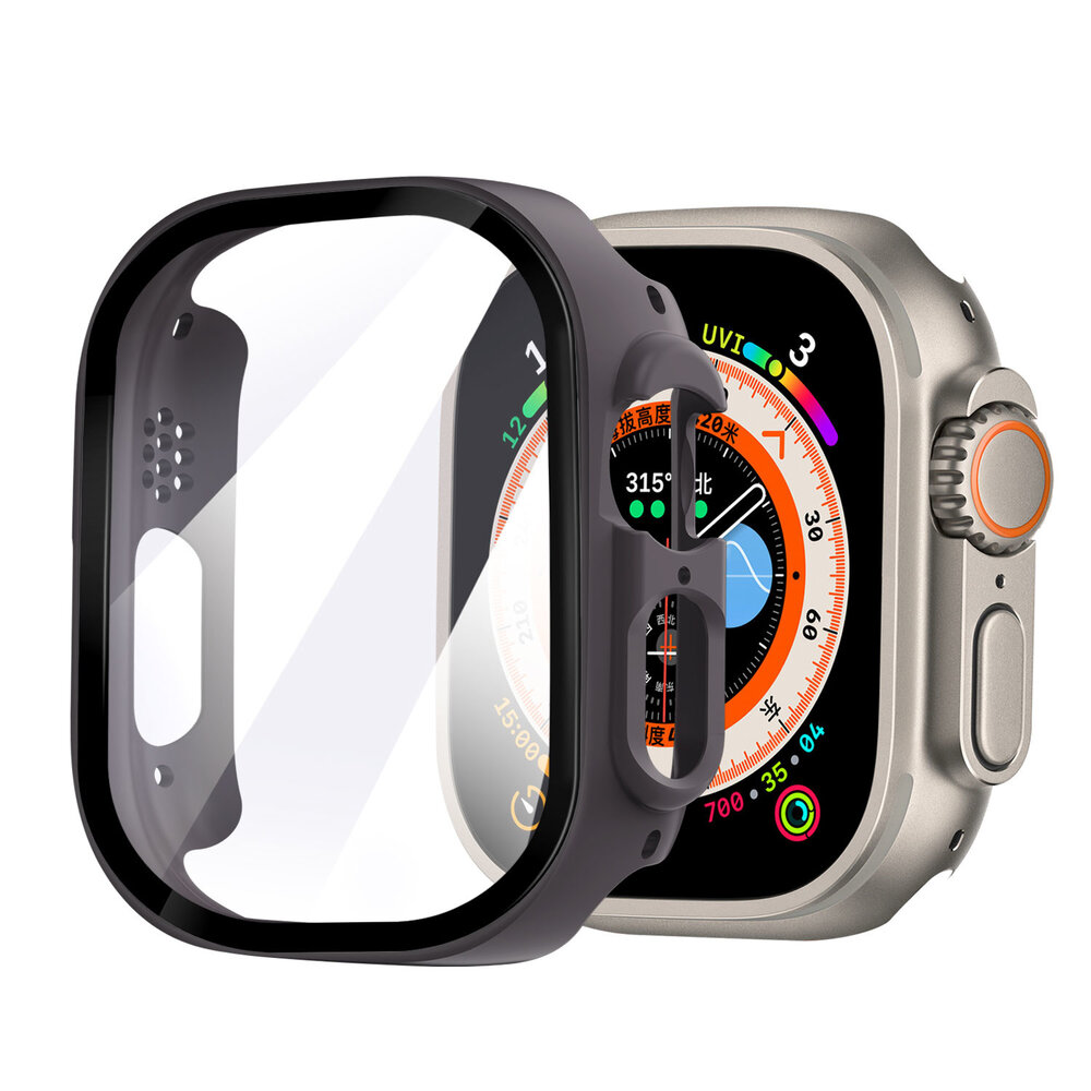 Strap-it Strap-it Coque rigide avec verre Apple Watch Ultra 49mm (gris foncé)