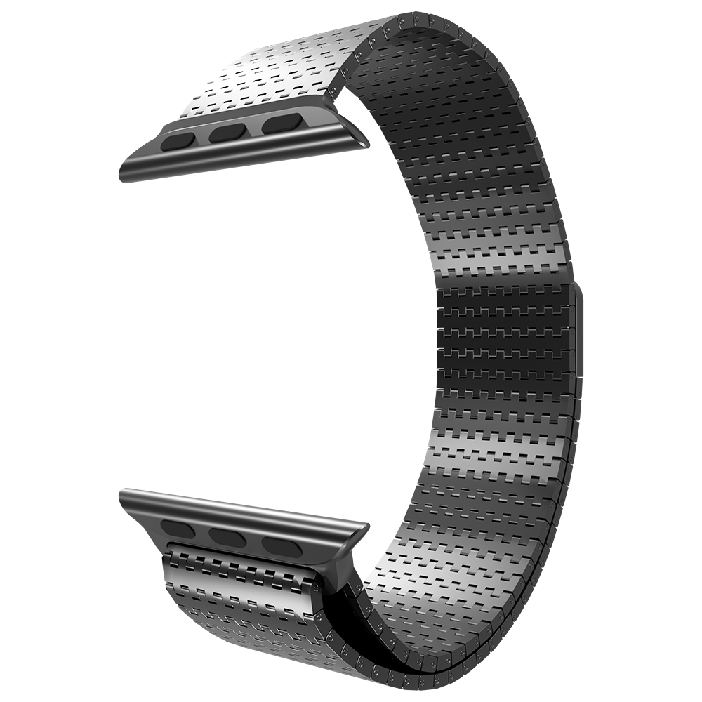 Strap-it Strap-it Bracelet maille d'acier Apple Watch (noir)
