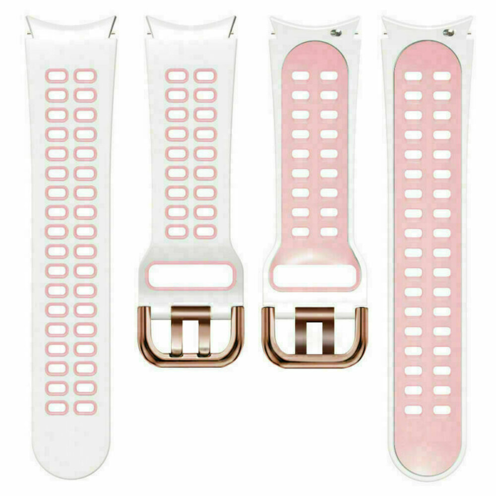 Strap-it Strap-it Bracelet carrée sport Samsung Galaxy Watch 4 Classic 46mm (blanc/rose)