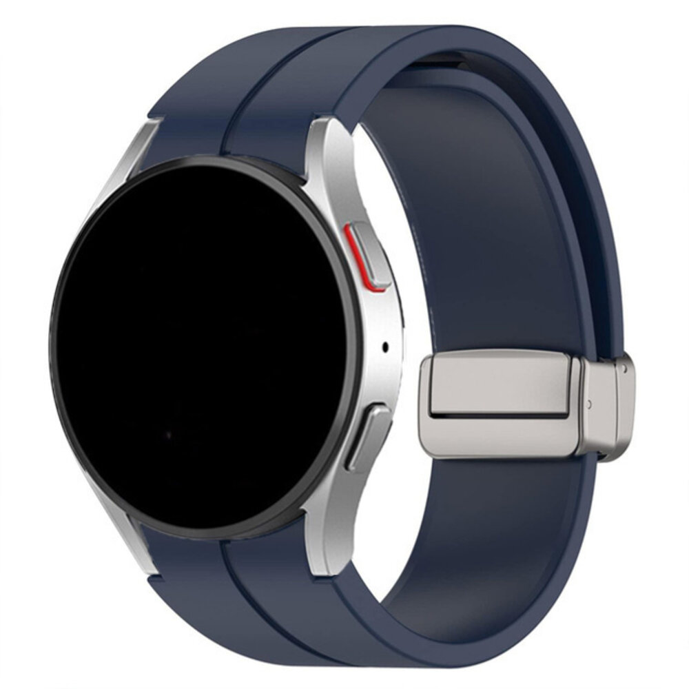 Strap-it Strap-it Bracelet à fermoir magnétique Samsung Galaxy Watch 4 44mm (bleu foncé)