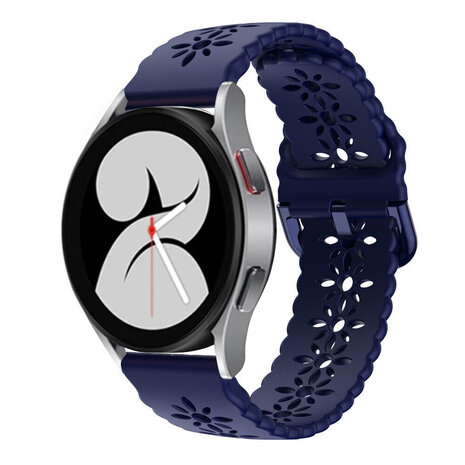 Strap-it Strap-it Bracelet silicone à motifs Samsung Galaxy Watch 4 40mm (bleu foncé)