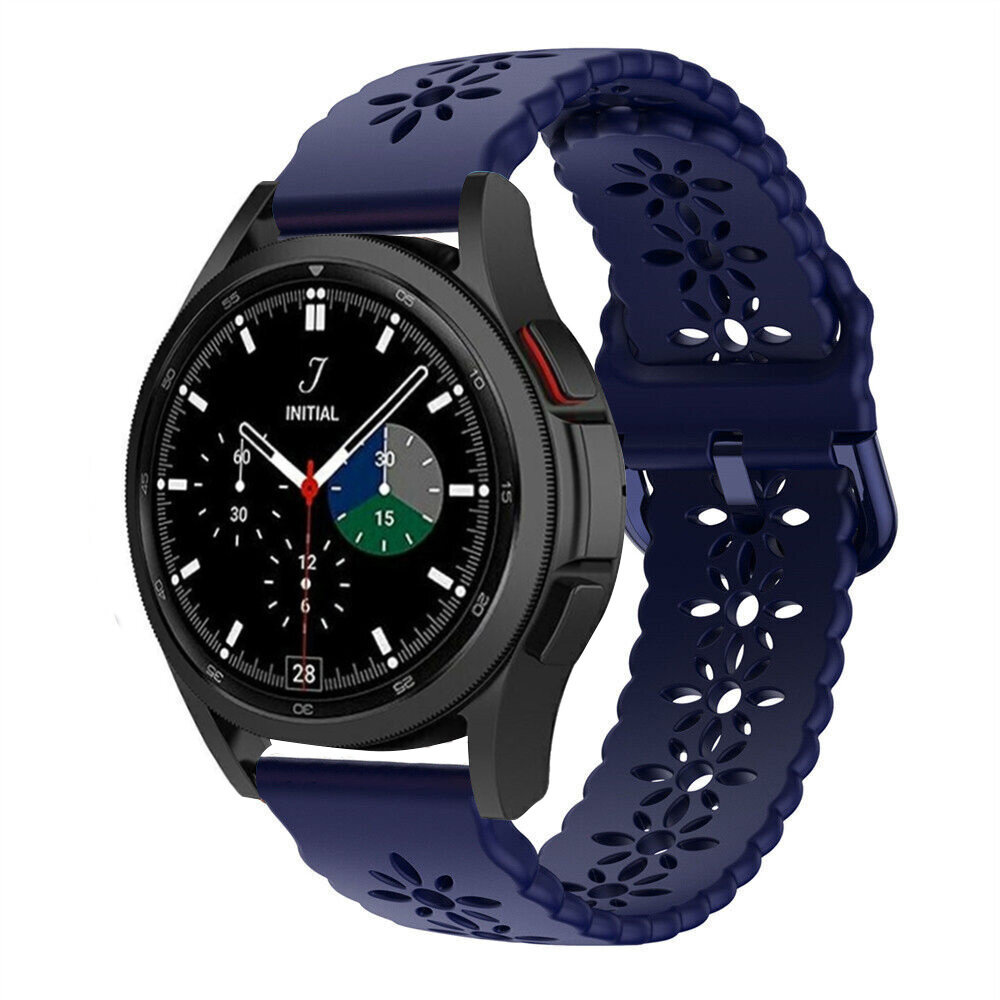 Strap-it Strap-it Bracelet silicone à motifs Samsung Galaxy Watch 4 Classic 46mm (bleu foncé)