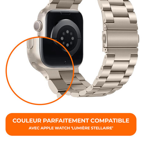 Bracelet Apple Watch acier (lumière stellaire) 