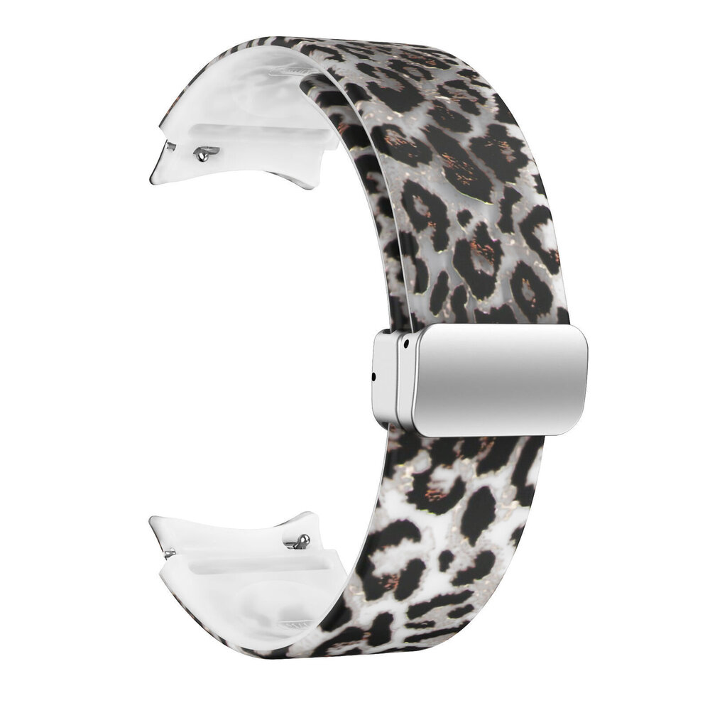 Strap-it Strap-it Bracelet transparente à fermoir Samsung Galaxy Watch 4 Classic 42mm Léopard