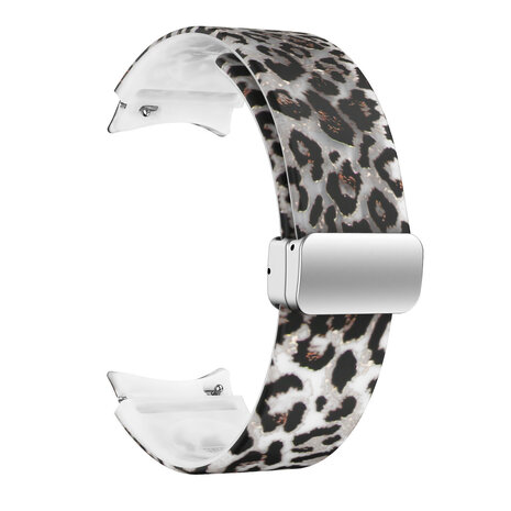 Strap-it Strap-it Bracelet à fermoir transparente Samsung Galaxy Watch 4 Classic 46mm Léopard