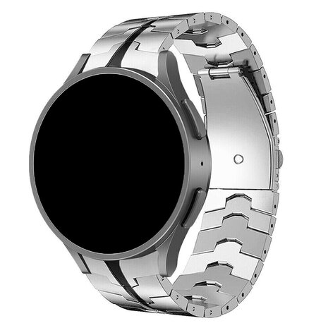 Strap-it Strap-it Bracelet acier solidité Samsung Galaxy Watch 4 Classic 46mm (argent/noir) Strap-it Strap-it Bracelet acier solidité Samsung Galaxy Watch 4 Classic 46mm (argent/noir)
