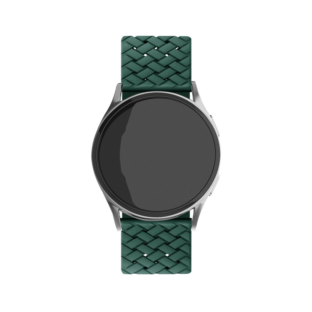 Strap-it Strap-it Bracelet silicone tissé Samsung Galaxy Watch 4 40mm (vert foncé)