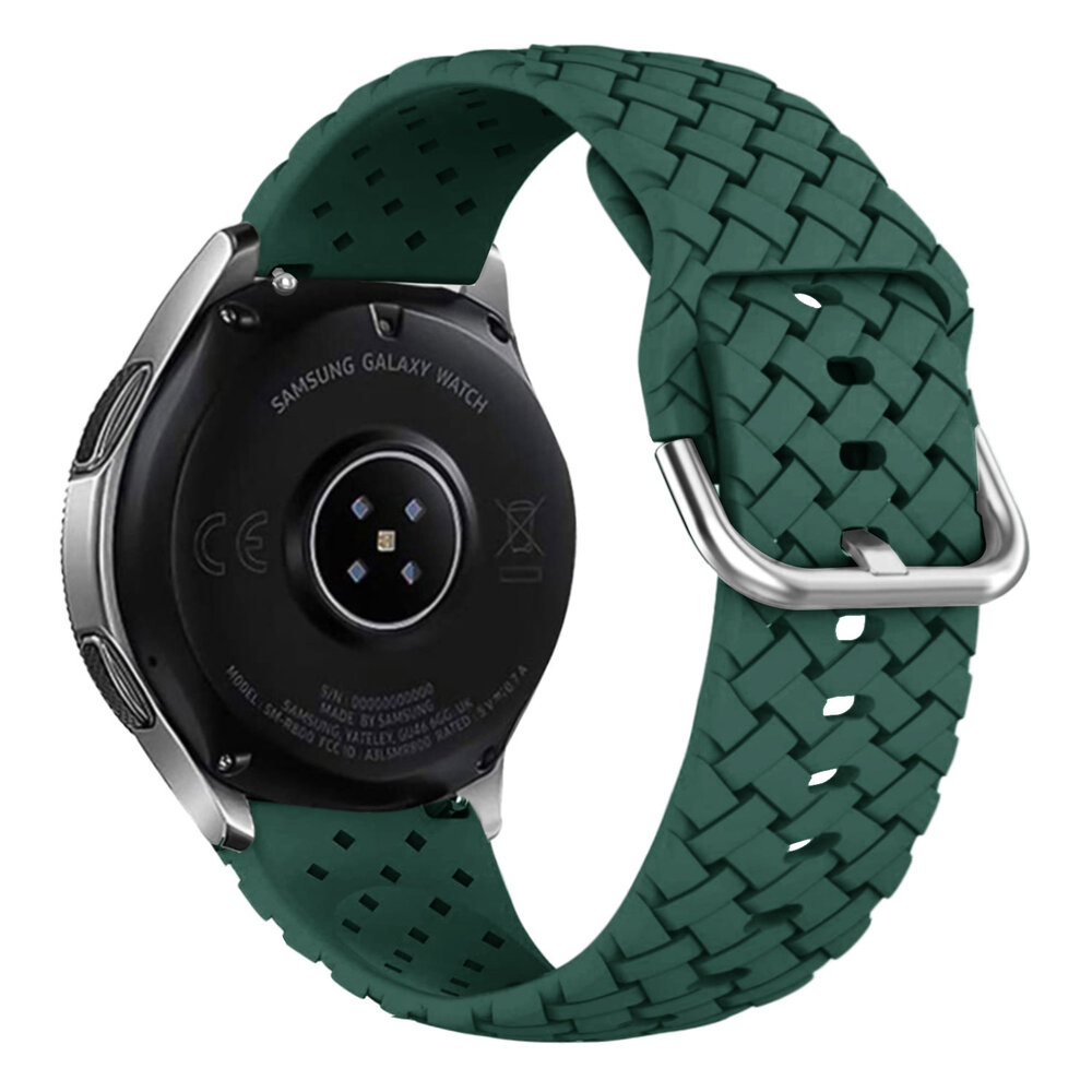 Strap-it Strap-it Bracelet silicone tissé Samsung Galaxy Watch 4 44mm (vert foncé)