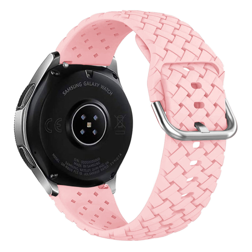 Strap-it Strap-it Bracelet silicone tissé Samsung Galaxy Watch 4 Classic 46mm (rose)
