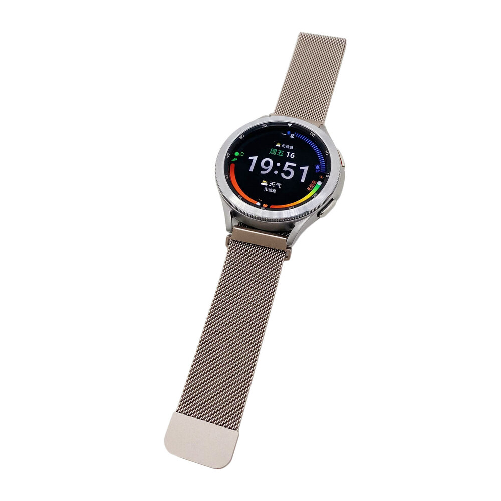 Strap-it Strap-it Bracelet Milanais Samsung Galaxy Watch 4 Classic 42mm (lumière stellaire)