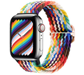 Strap-it Bracelet nylon tressé Apple Watch (arc-en-ciel)