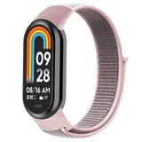 Strap-it Bracelet nylon Xiaomi Smart Band 8 (rose/gris)
