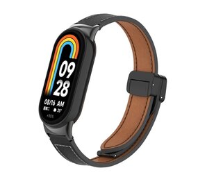 Strap-it Bracelet cuir avec D-Buckle Xiaomi Smart Band 8 (noir) Strap-it Bracelet cuir avec D-Buckle Xiaomi Smart Band 8 (noir)