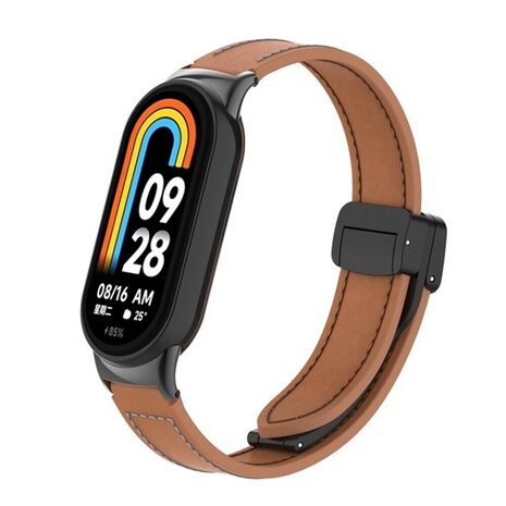 Strap-it Strap-it Bracelet cuir avec D-Buckle Xiaomi Smart Band 8 (marron) Strap-it Strap-it Bracelet cuir avec D-Buckle Xiaomi Smart Band 8 (marron)
