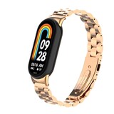 Strap-it Bracelet acier Xiaomi Smart Band 8 (or rose)
