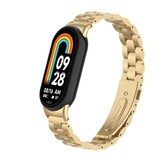 Strap-it Bracelet acier Xiaomi Smart Band 8 (or rétro)