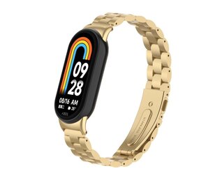 Strap-it Bracelet acier Xiaomi Smart Band 8 (or rétro)