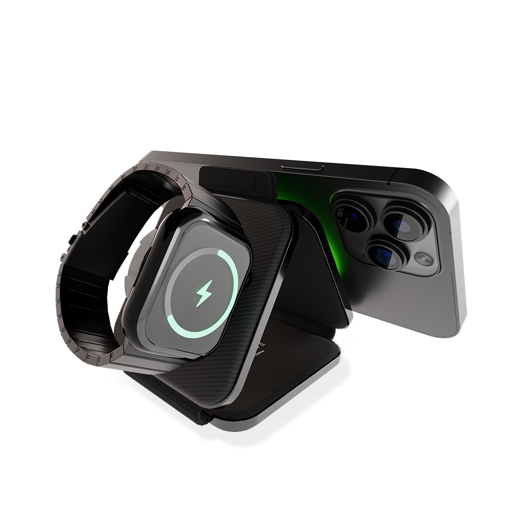 Coverzs Coverzs Chargeur de voyage 3 en 1 pour produits Apple Coverzs Coverzs Chargeur de voyage 3 en 1 pour produits Apple