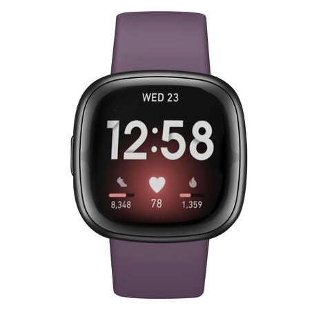 Strap-it Strap-it Bracelet silicone classique Fitbit Versa 4 (violet foncé)