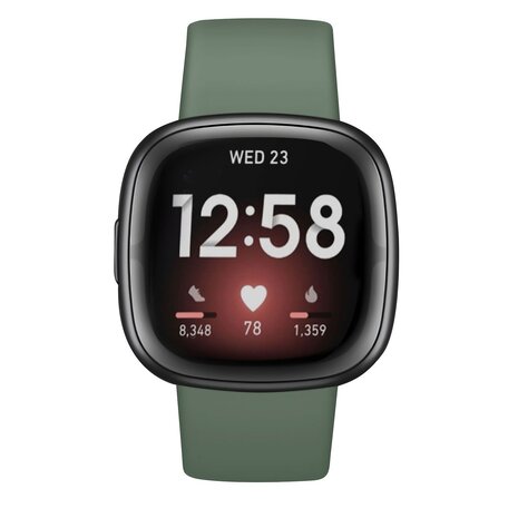 Strap-it Strap-it Bracelet silicone classique Fitbit Versa 4 (vert foncé)