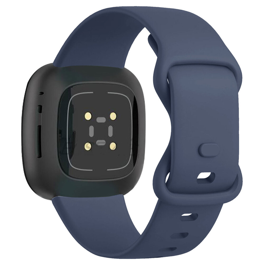 Strap-it Strap-it Bracelet silicone classique Fitbit Versa 4 (bleu foncé)