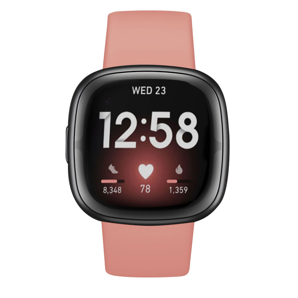 Strap-it Strap-it Bracelet silicone classique Fitbit Versa 4 (rose)