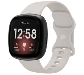 Strap-it Bracelet silicone classique Fitbit Sense (blanc cassé)