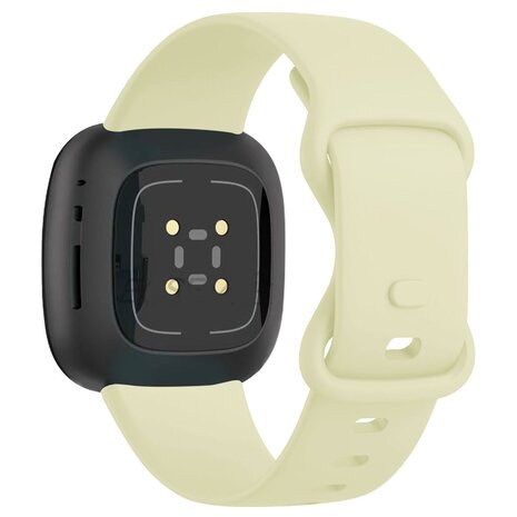 Strap-it Strap-it Bracelet silicone classique Fitbit Sense (jaune pâle)