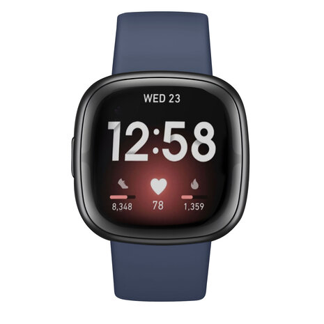 Strap-it Strap-it Bracelet silicone classique Fitbit Sense 2 (bleu foncé)