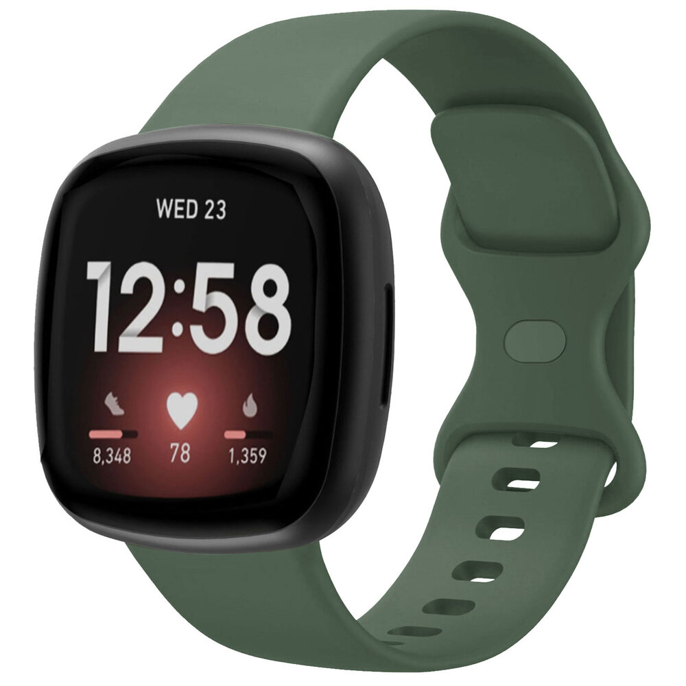 Strap-it Strap-it Bracelet silicone classique Fitbit Versa 3 (vert foncé)