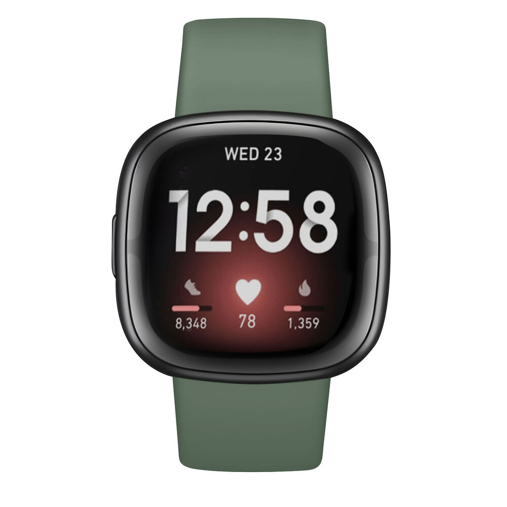 Strap-it Strap-it Bracelet silicone classique Fitbit Versa 3 (vert foncé)